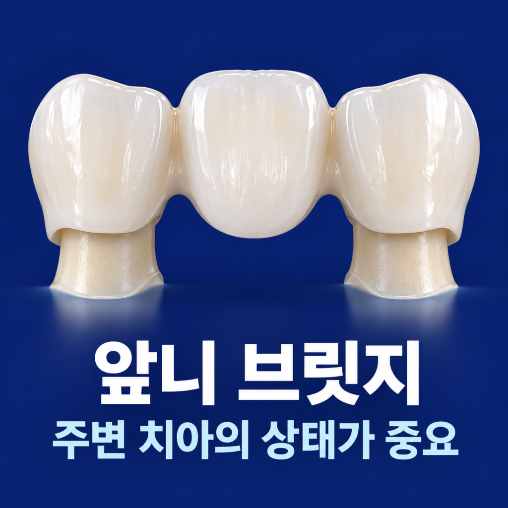 앞니 임플란트와 브릿지 중 브릿지의 지지 치아 구조